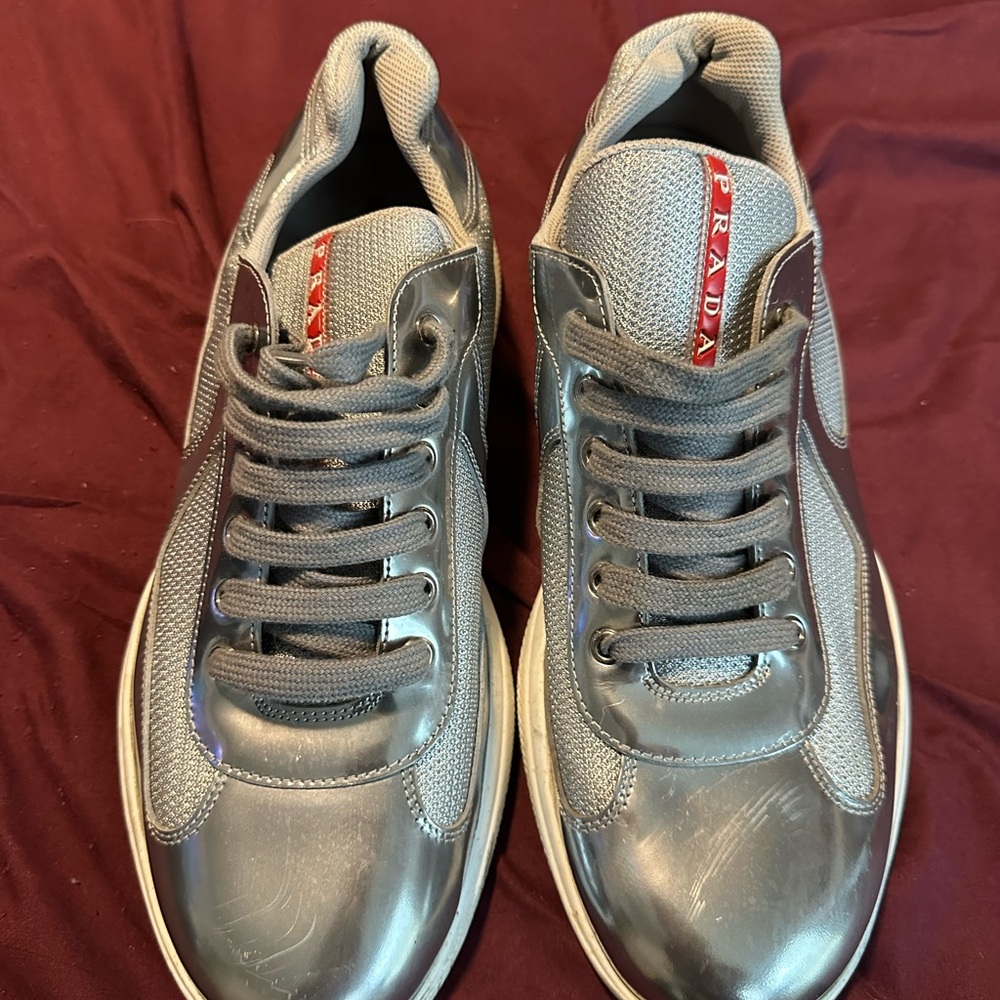 Prada Men's America's Cup Patent Leather Patchwork Sneakers